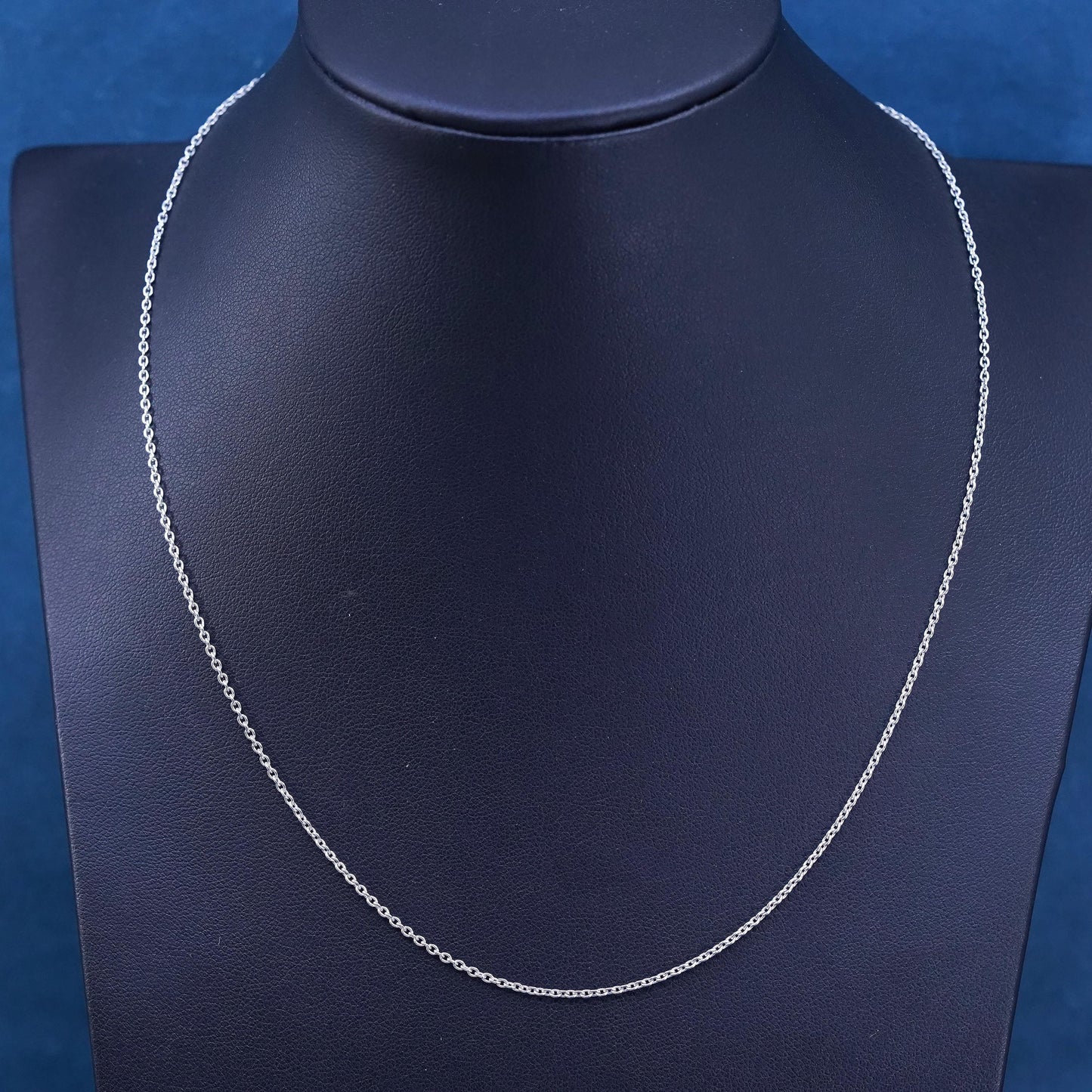 18”, 1mm, vintage Sterling silver handmade necklace, 925 circle chain
