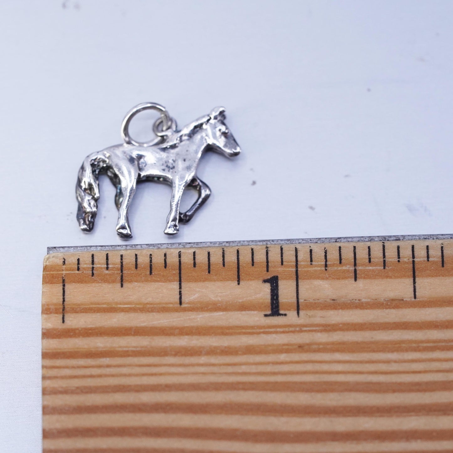 Vintage Sterling silver handmade 925 horse charm pendant, Stamped Ster