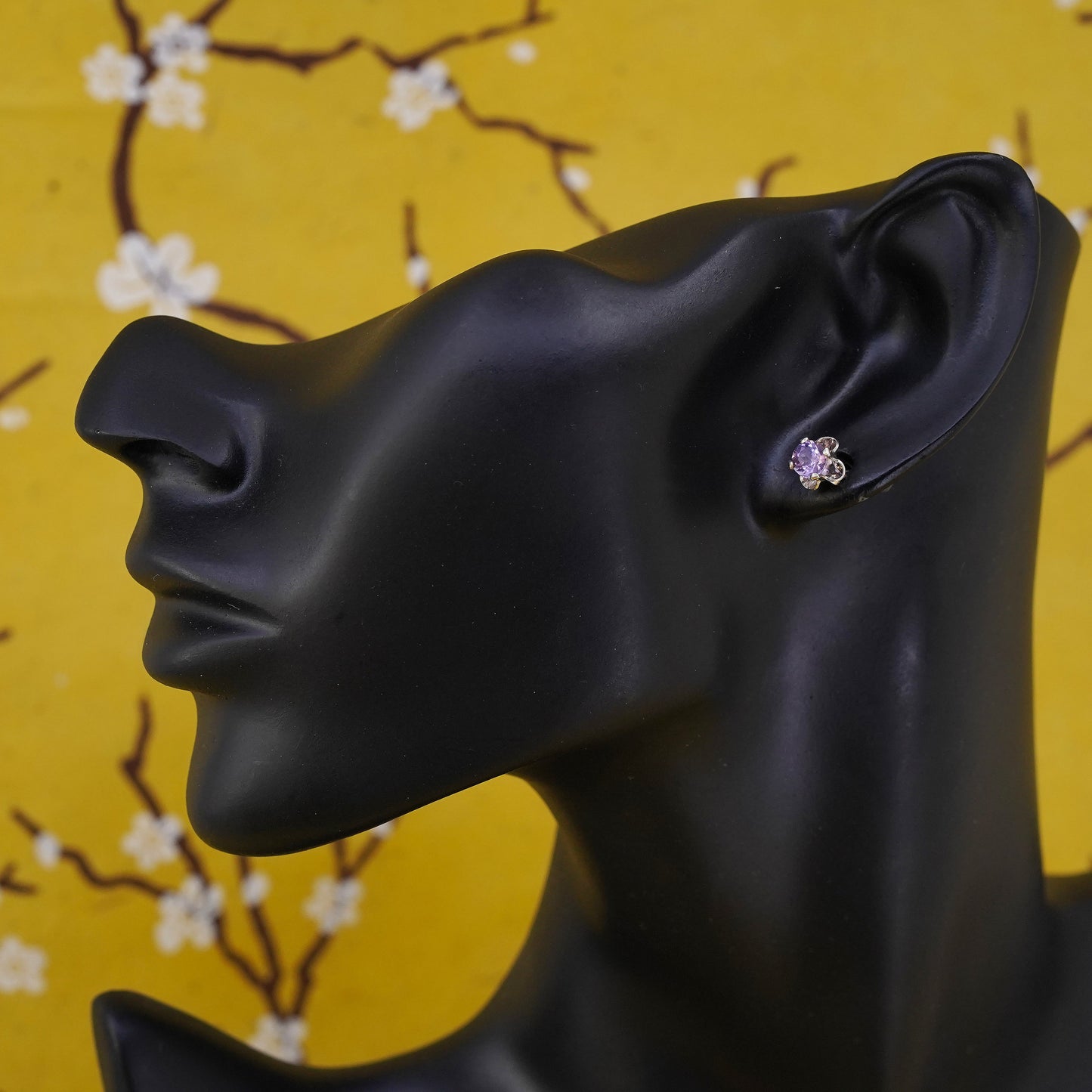 Vintage Sterling 925 silver amethyst studs, earrings