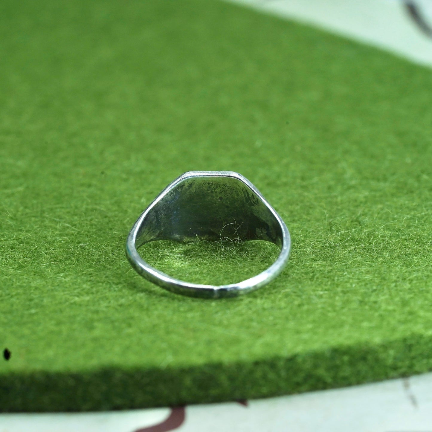 Size 7.5, vintage Sterling silver handmade ring, 925 monogram “EHS” band