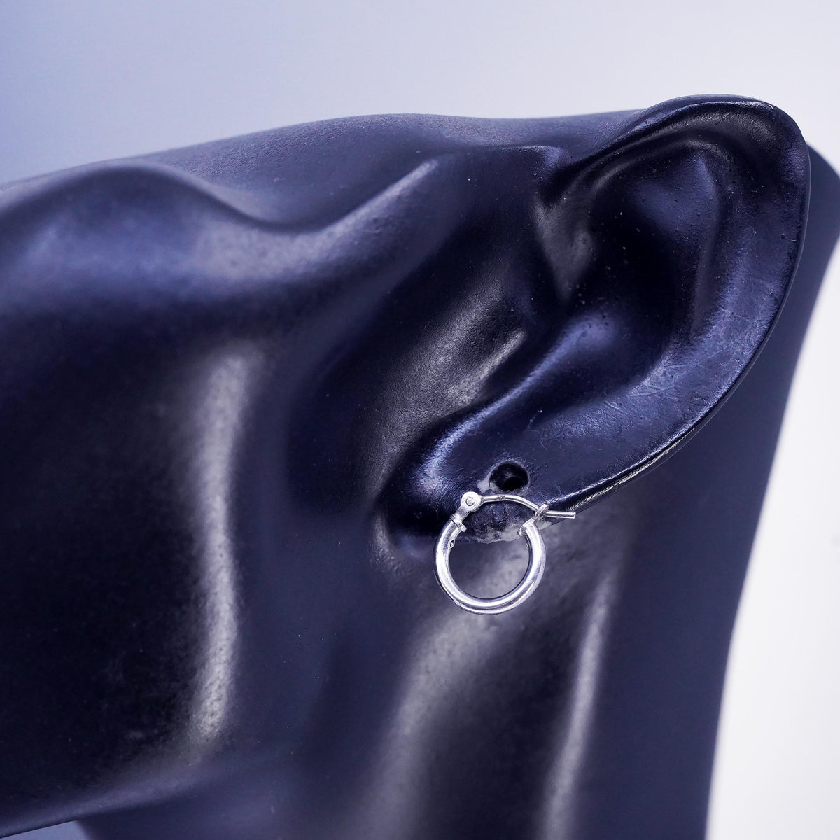 0.5", vintage Sterling silver handmade earrings, 925 hoops