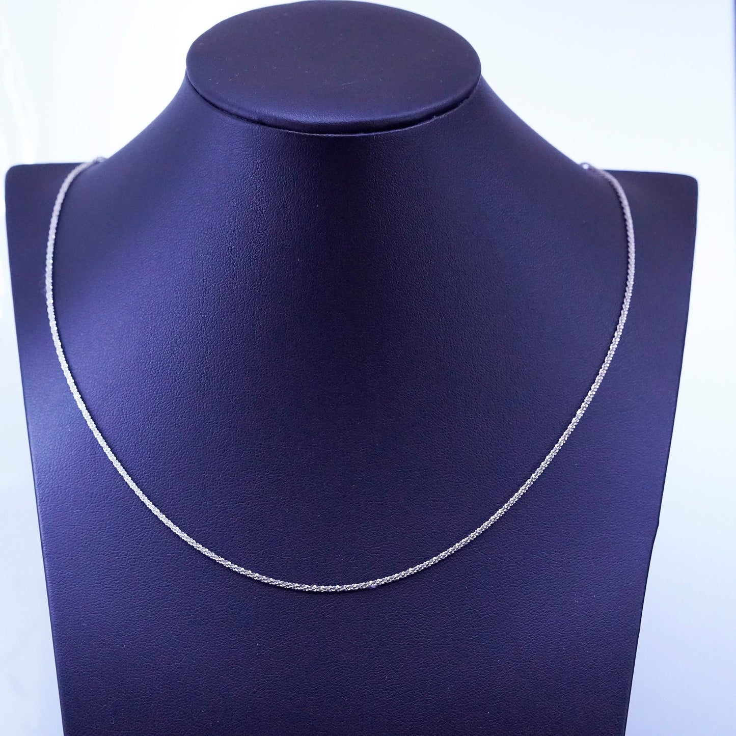 24”, 1mm, vintage Sterling silver handmade necklace, 925 twisted chain