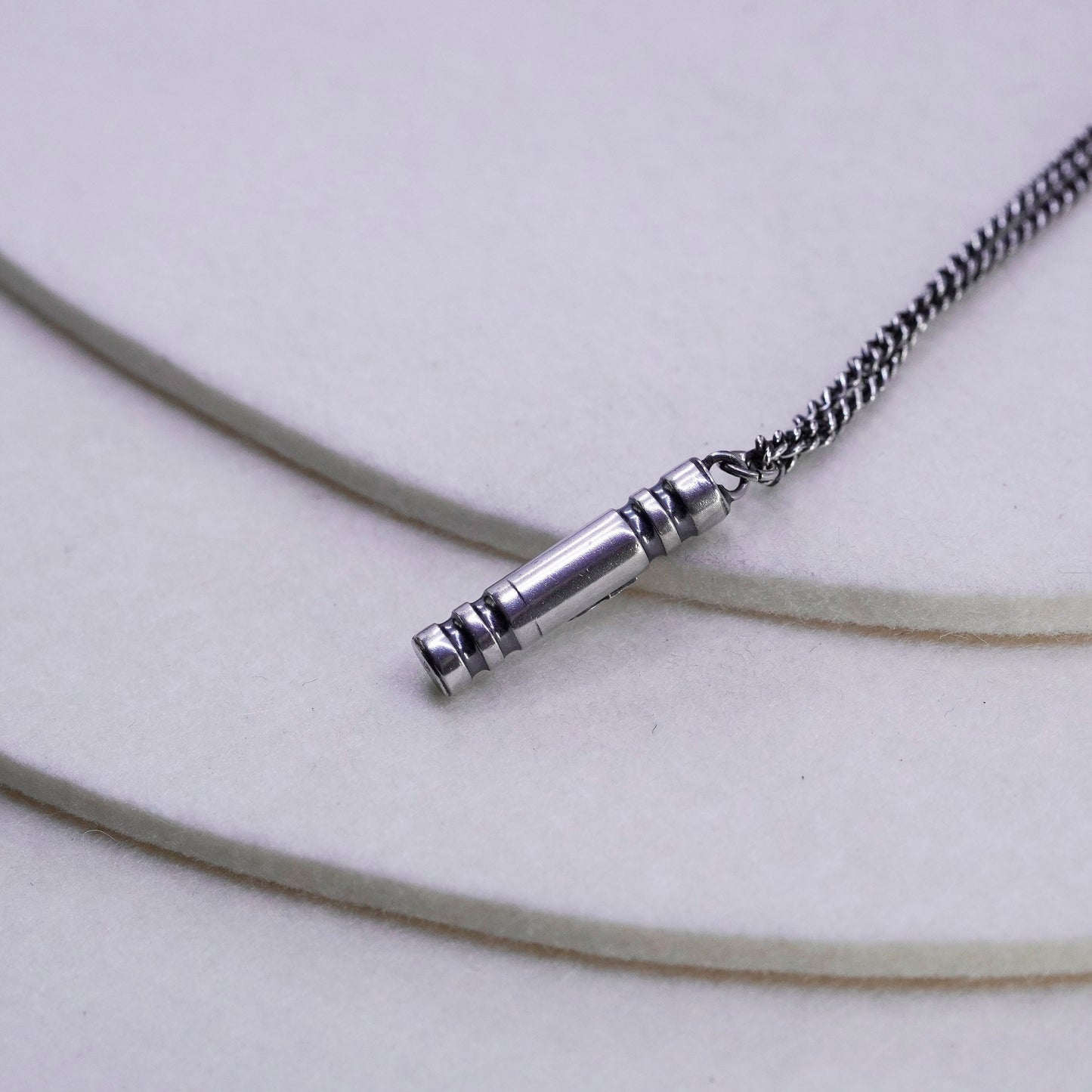 20”, Sterling 925 silver handmade curb chain necklace with Hebrew word pendant
