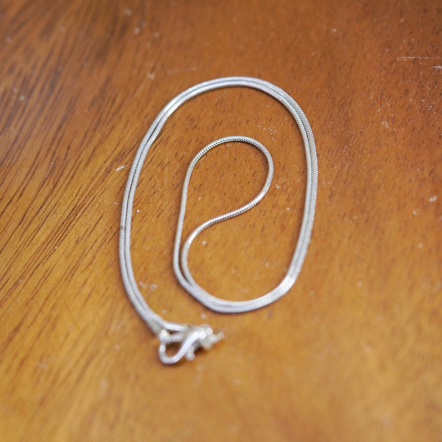 18”, 1mm, vintage sterling silver snake chain, textured 925 necklace