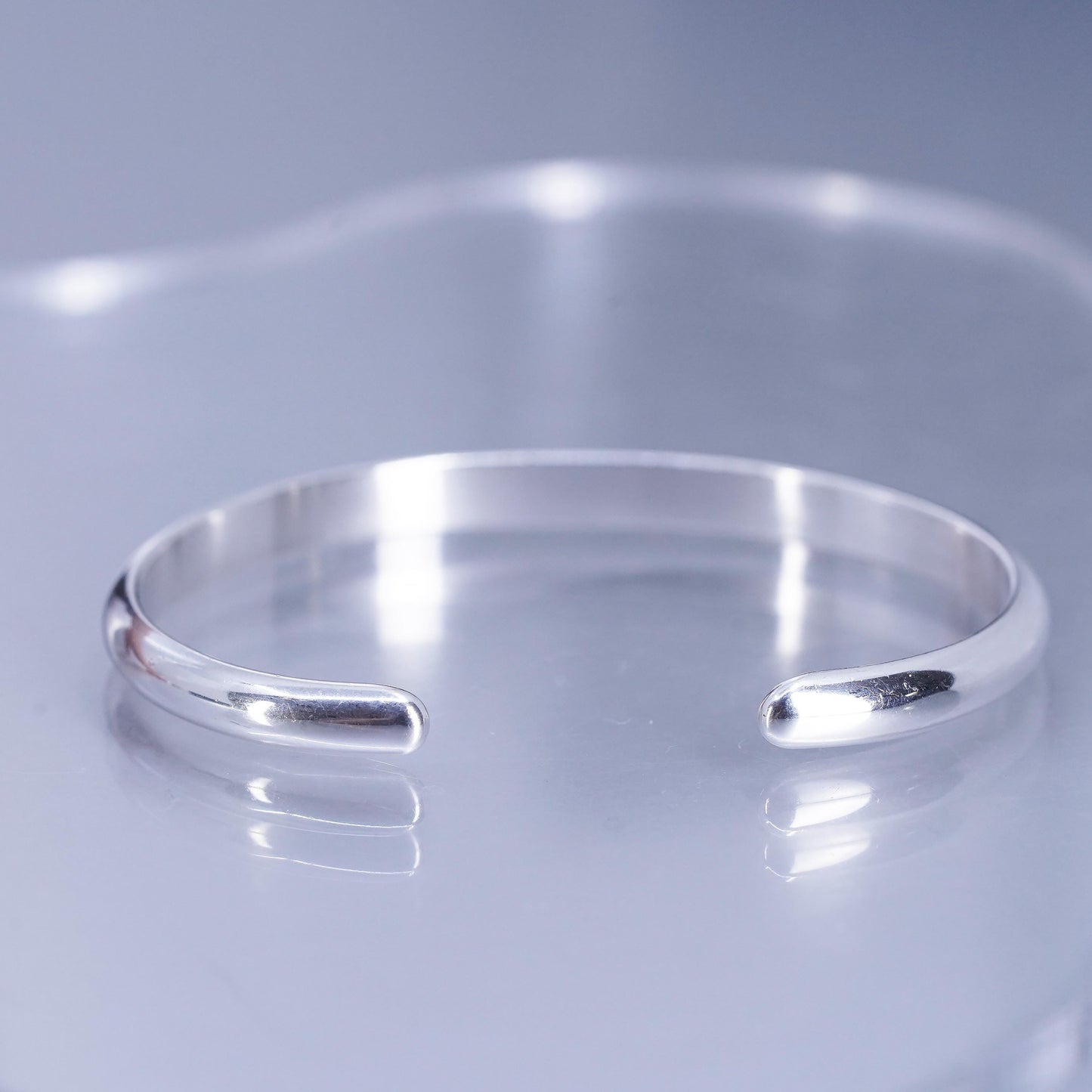 6.25”, Vintage 925 sterling silver handmade bracelet, textured stackable cuff