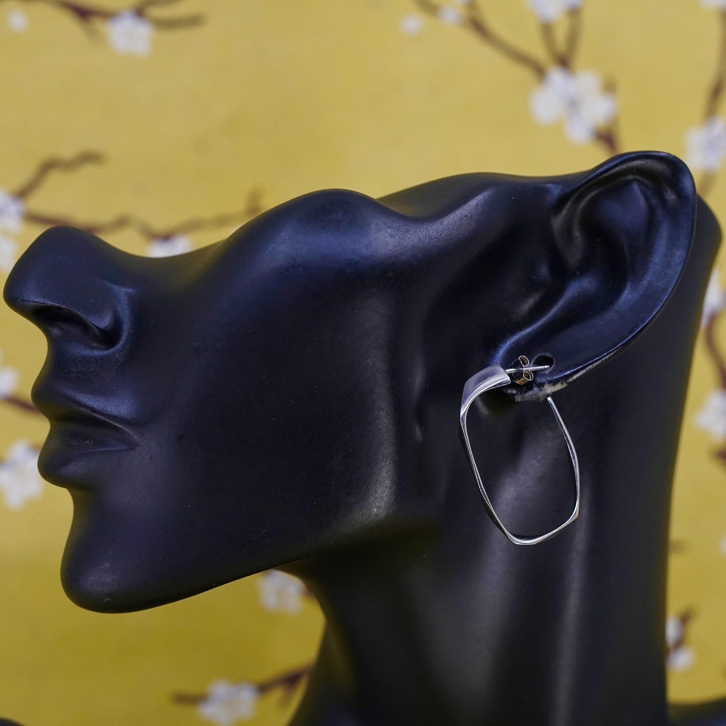 Vintage Sterling silver handmade earrings, 925 huggie, hoops studs