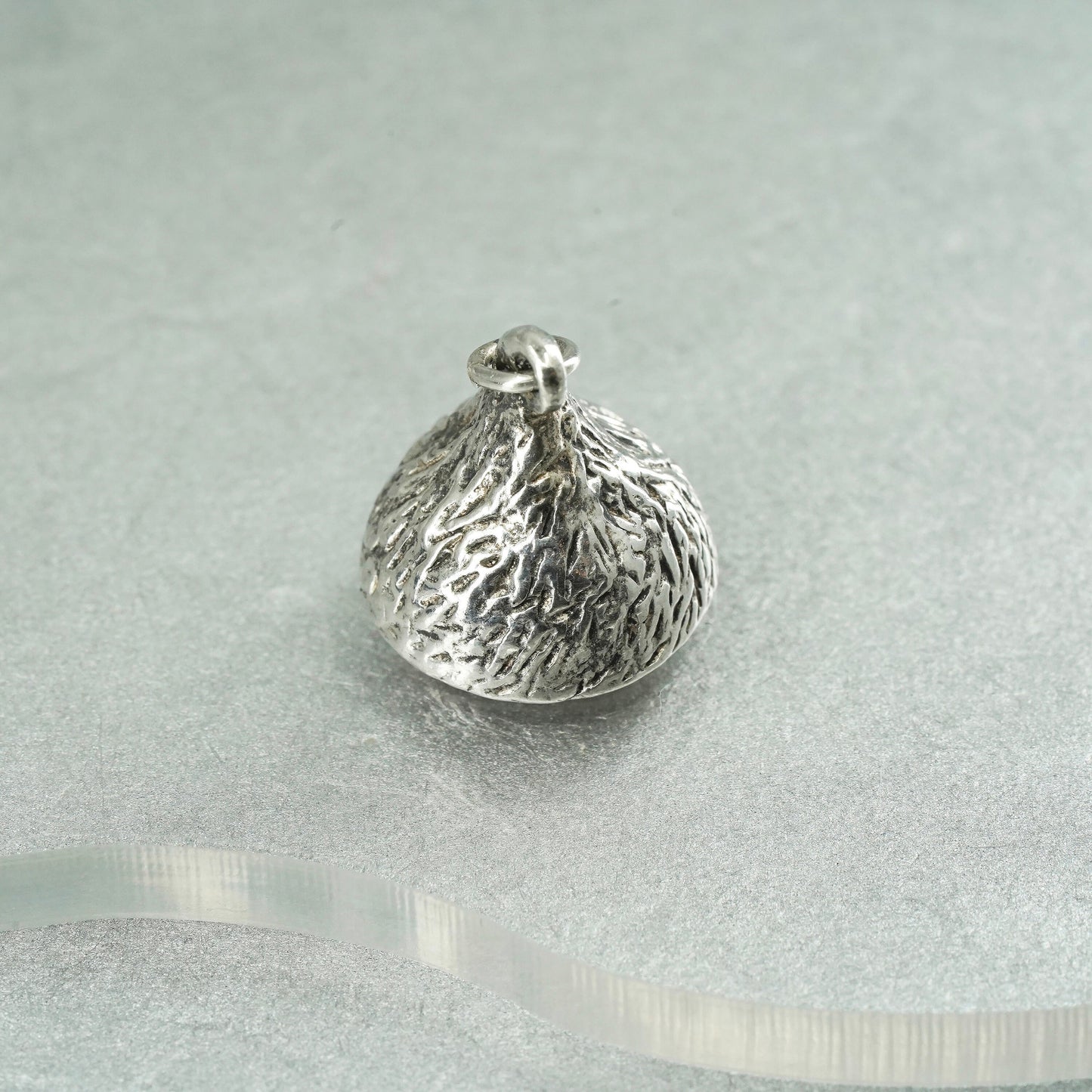 vintage Sterling silver handmade charm, 925 kisses chocolate pendant