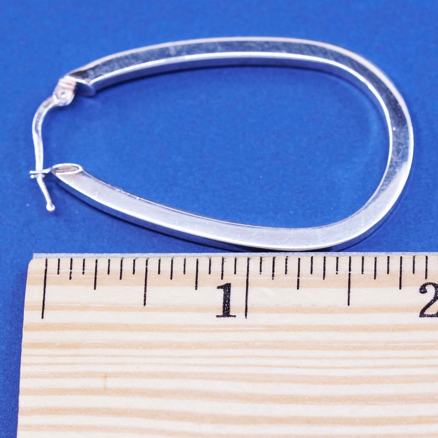 1.5”, vtg dyadema Sterling silver handmade earrings, italy 925 hoops, huggie