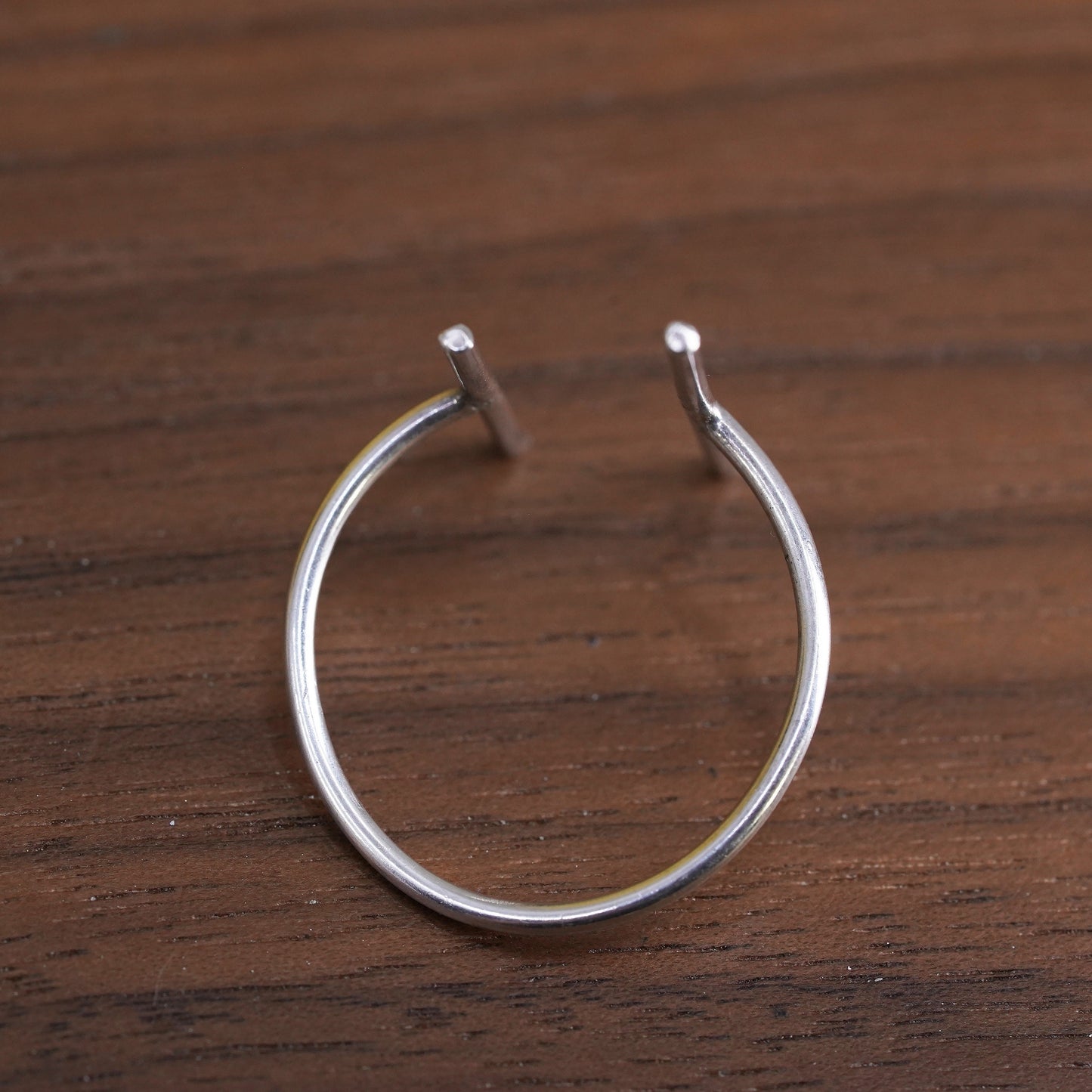 Size adjustable, vintage Sterling silver handmade ring, 925 band, open end