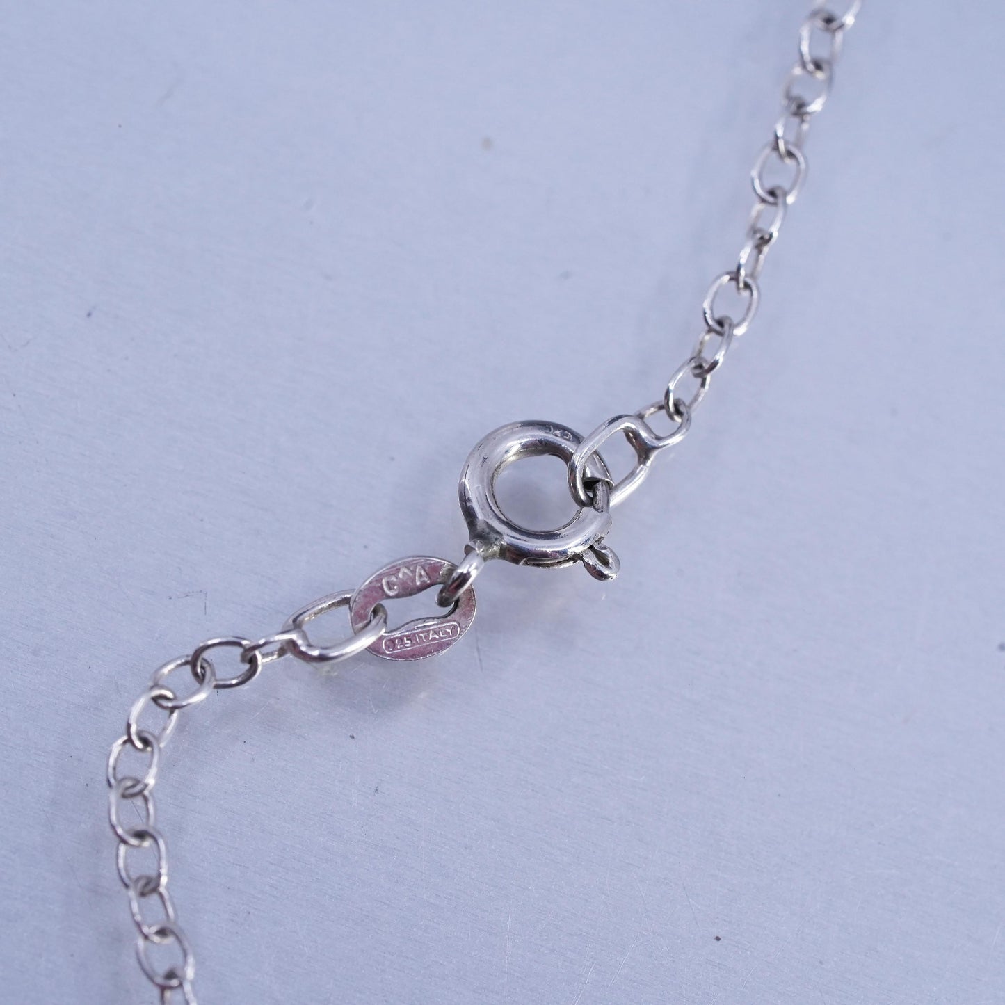 16" two tone Sterling 925 silver circle necklace 18K yellow gold accent pendant