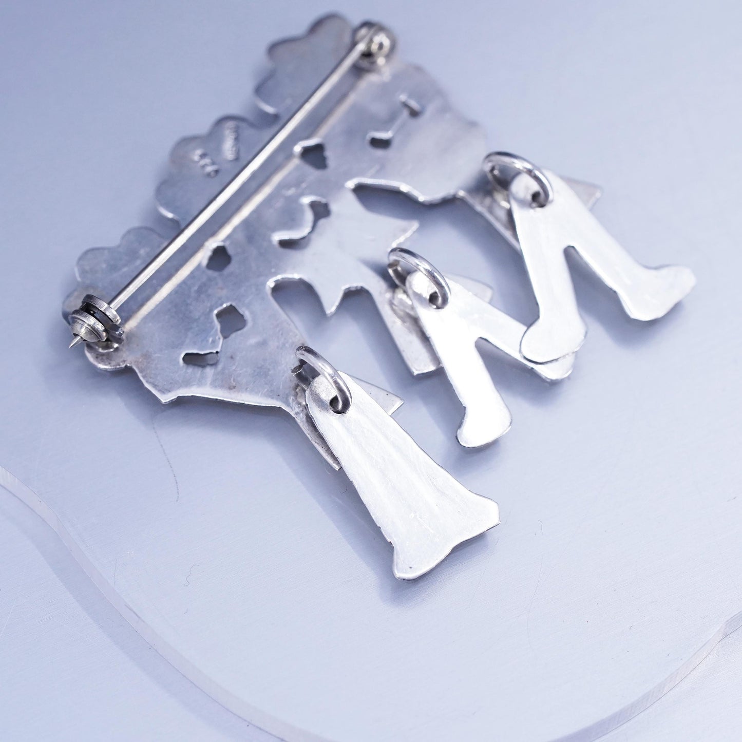 Vintage sterling silver handmade brooch, 925 save the children pin