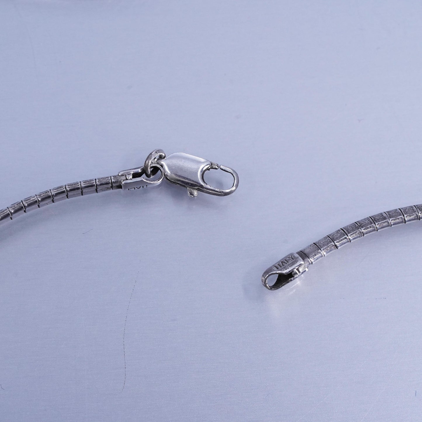 16” 4mm, vintage Italy 925 silver omega chain necklace