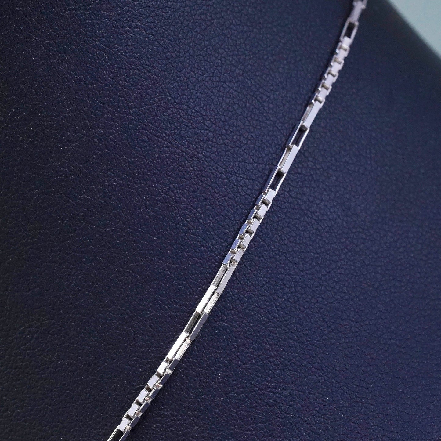 18", 1.6mm, vintage sterling silver box chain, 925 necklace
