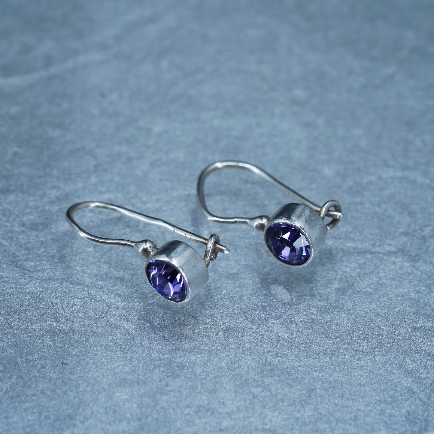 Vintage Sterling 925 silver earrings with amethyst beads