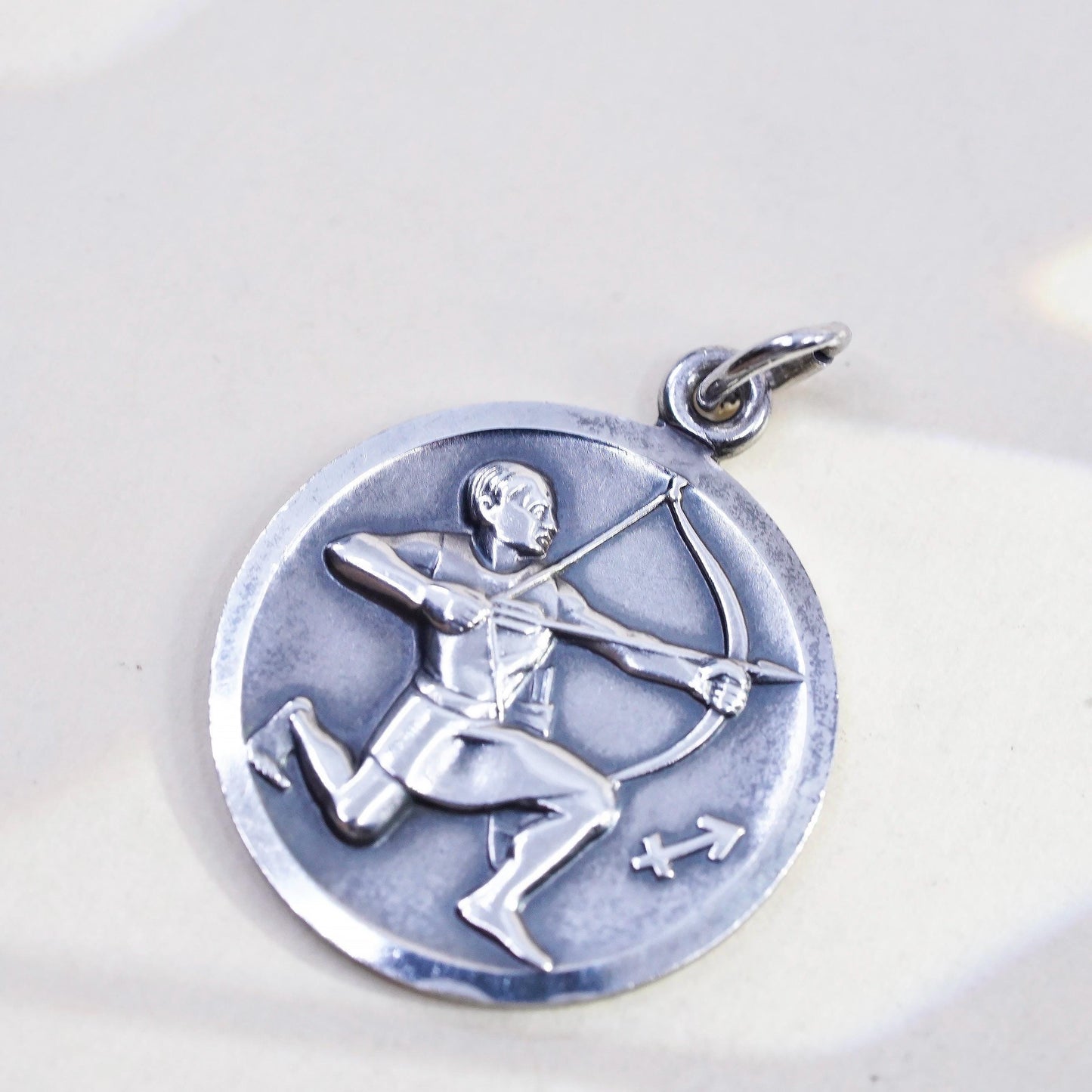Vintage Franz Breuning Sterling Silver Sagittarius Zodiac Pendant, Archer Horoscope 925 Charm Astrology, November December Birthday Gift, st