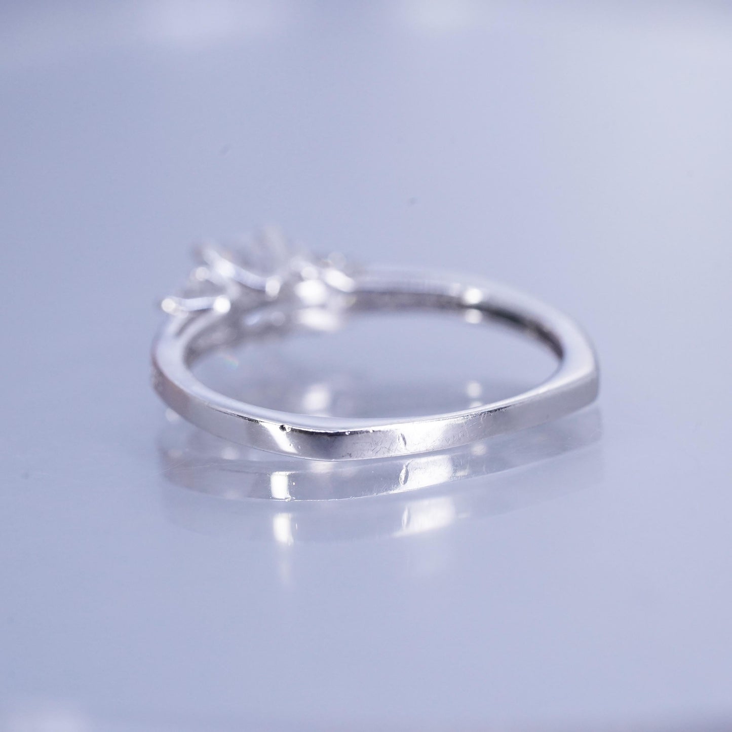 Size 10, vintage southwestern Sterling 925 silver wedding ring, Cz band