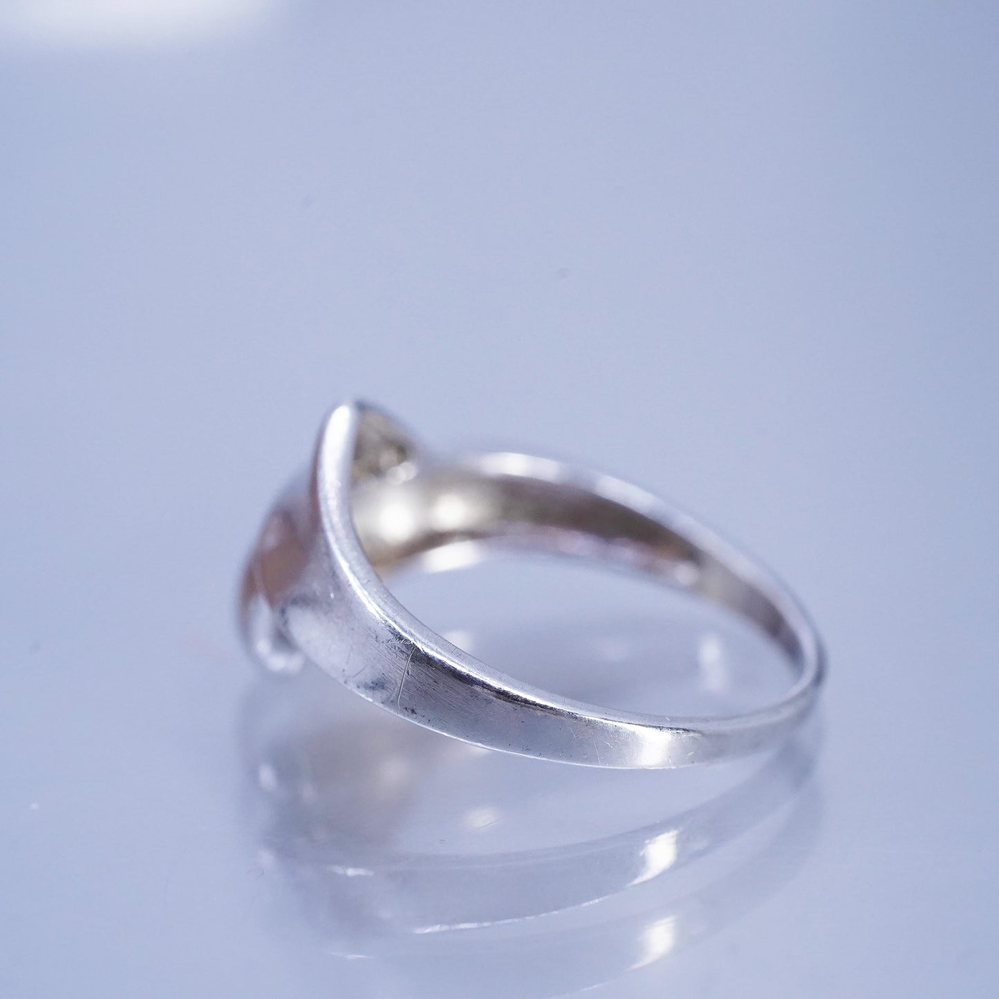 Size 8, vintage Sterling 925 silver handmade ring, wrap band