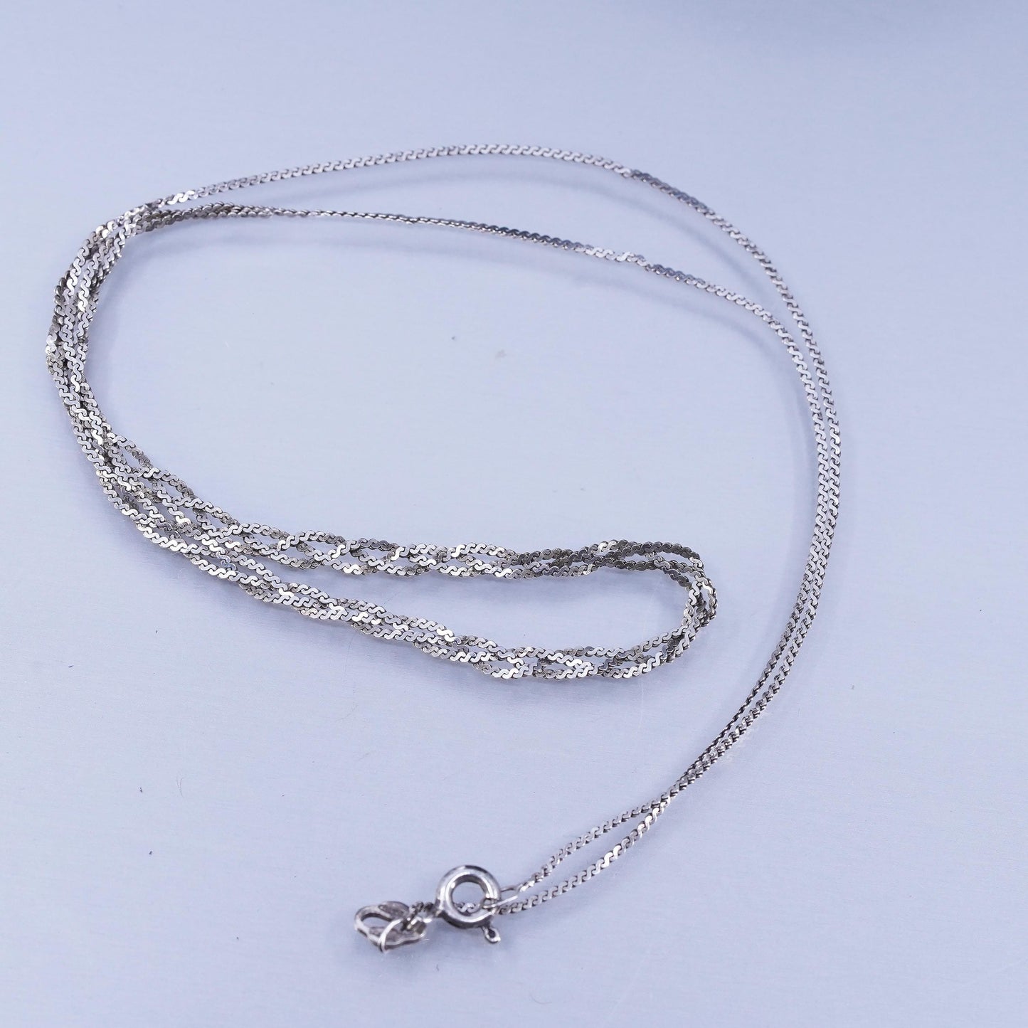 16”, vintage Sterling silver necklace, 925 s link woven braided chain