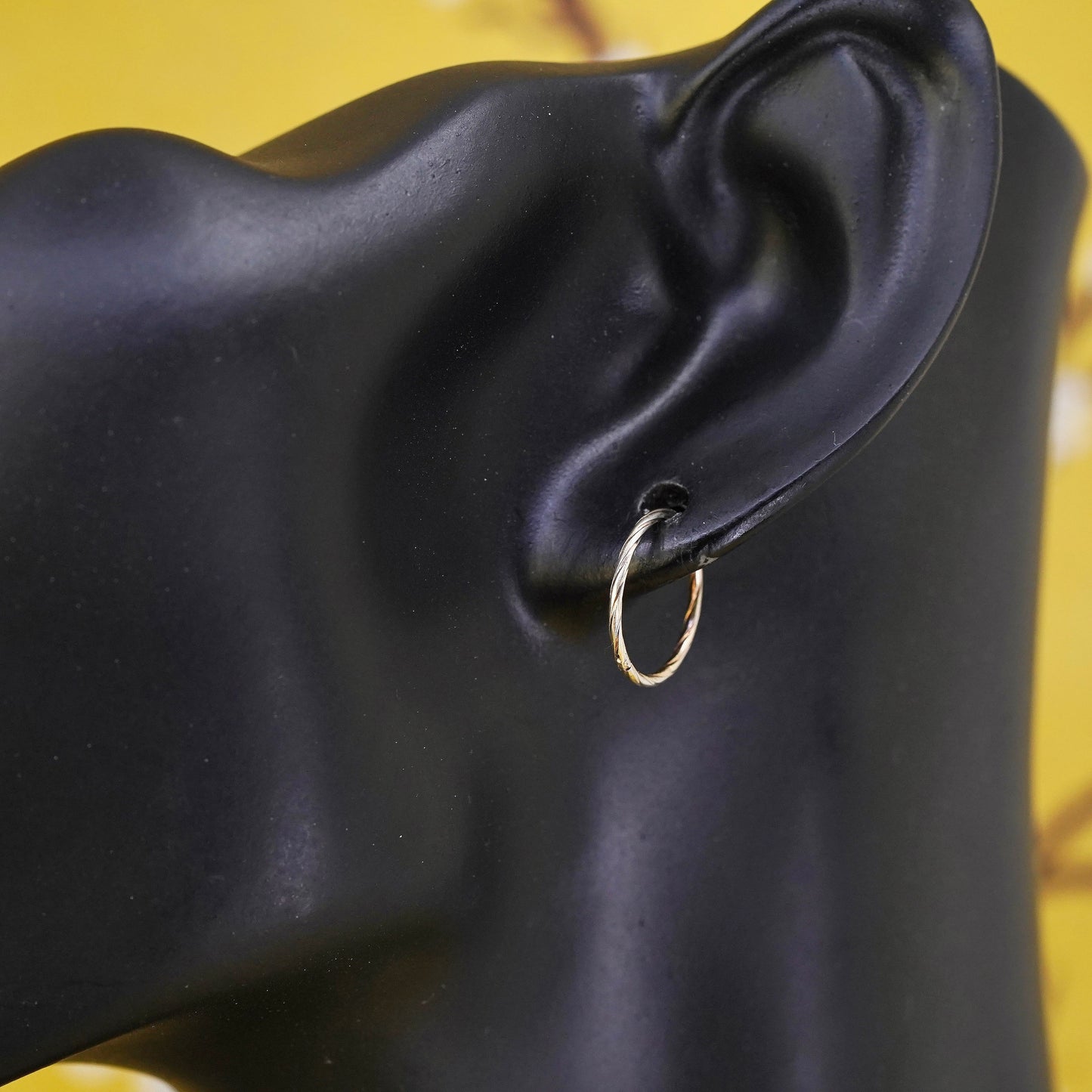 0.5”, Vintage vermeil yellow gold over Sterling 925 silver earrings, 925 hoops