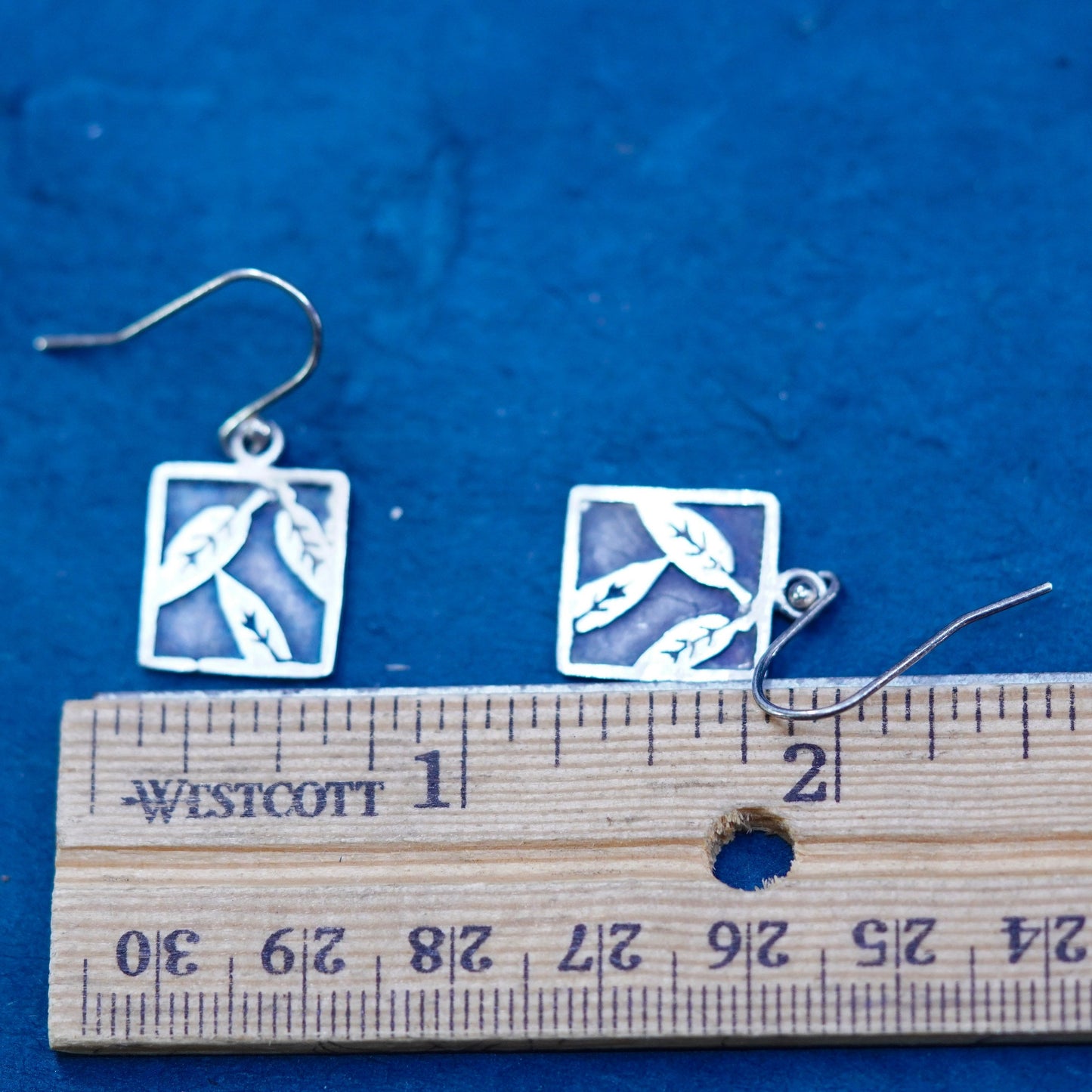 Kevin N Anna Tree of Life Dangle Earrings Oxidized square 950 Sterling Silver