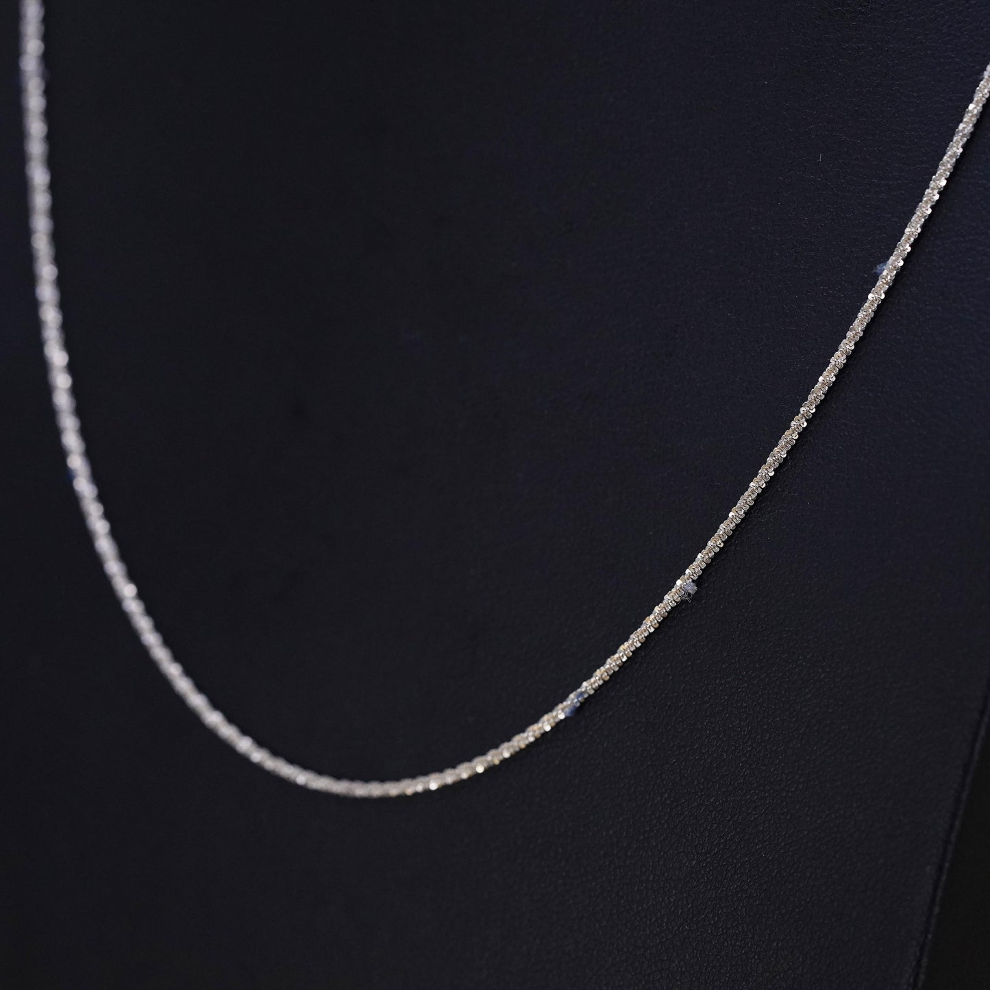 22" 1mm, vintage Dyadema Sterling silver necklace, Italian 925 twisted chain