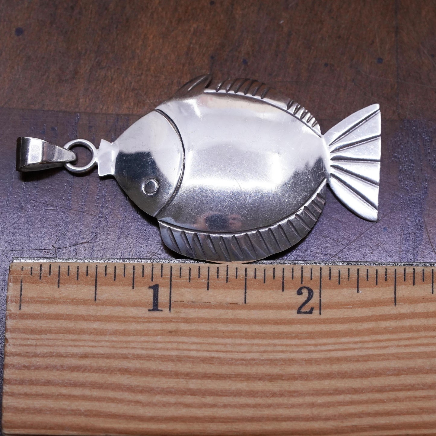 Vintage Mexican sterling silver handmade pendant, 925 fish charm