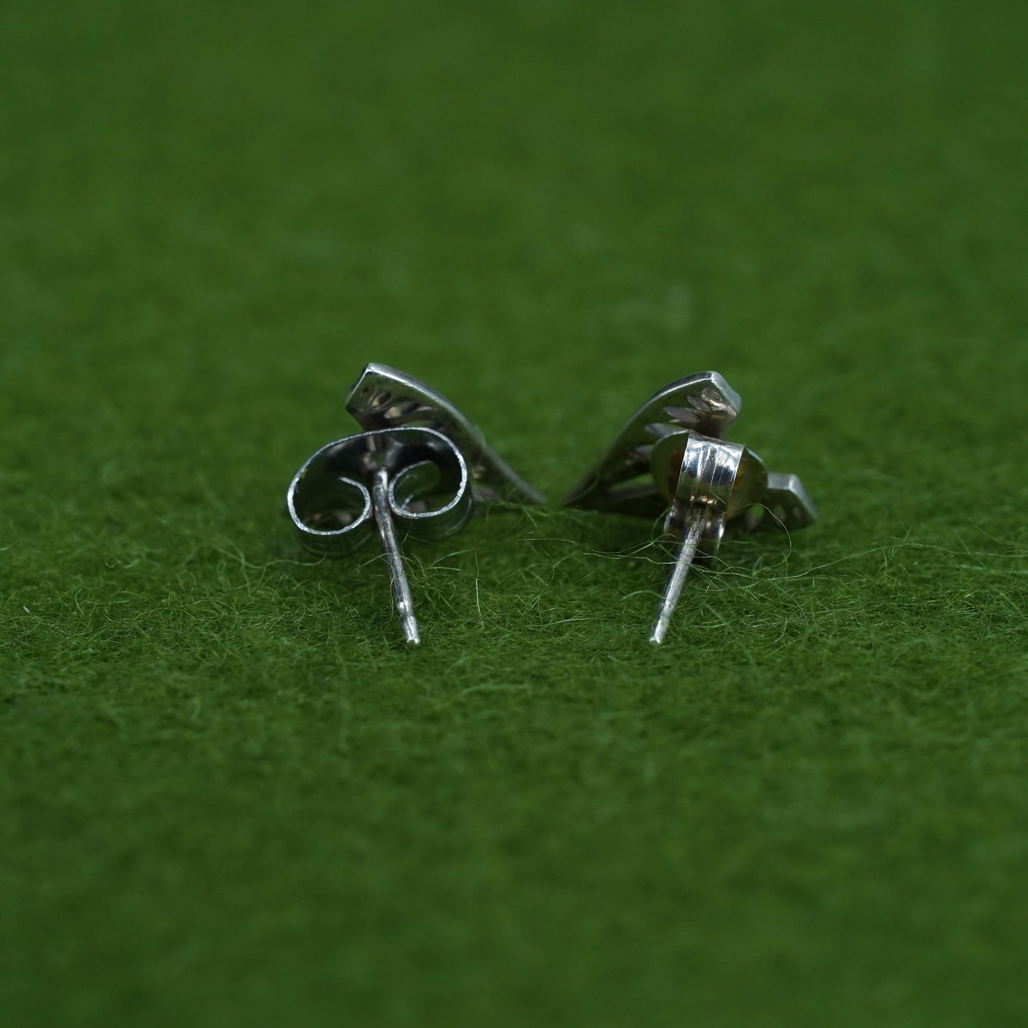 Vintage sterling silver studs, handmade 925 earrings