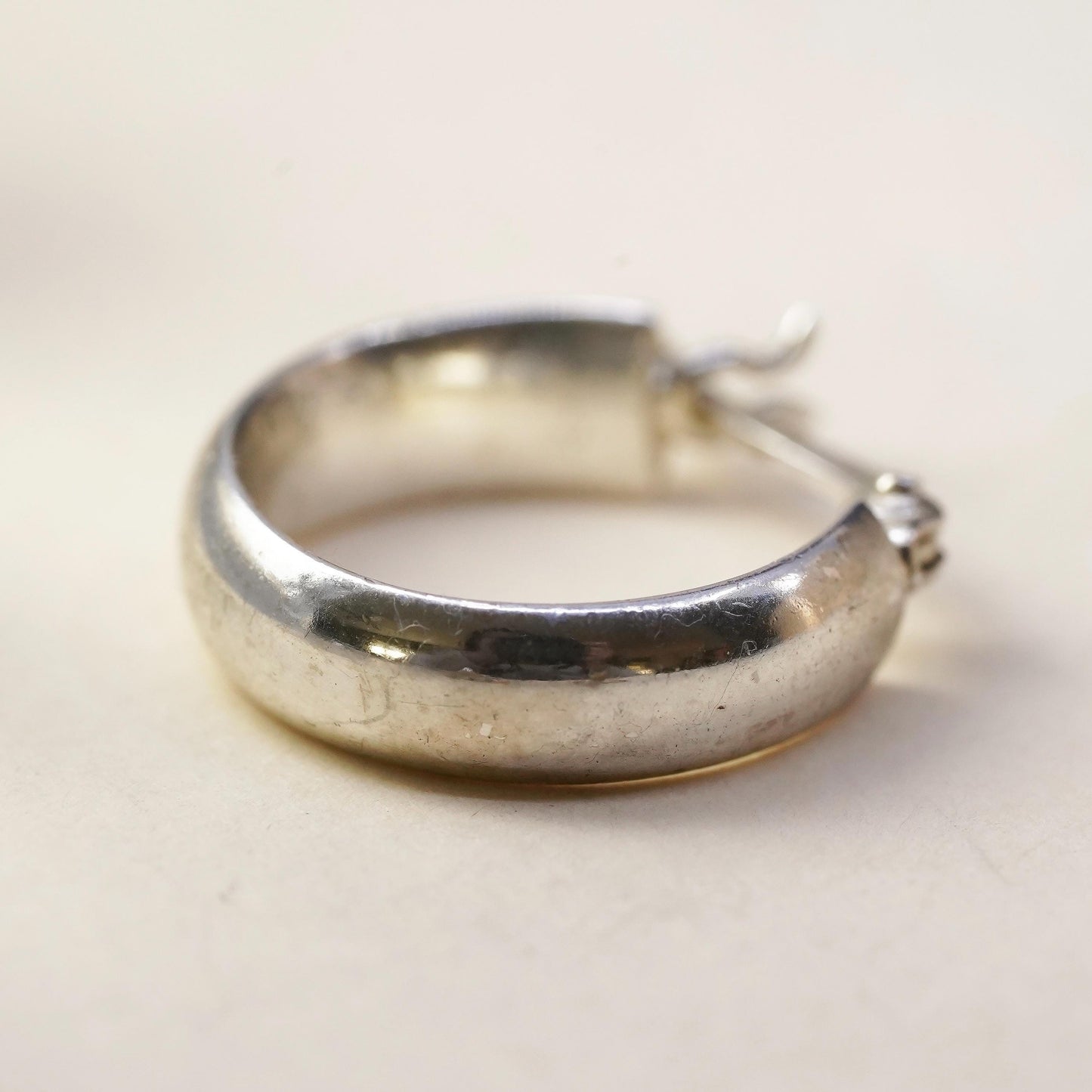 0.75", Vintage sterling silver single earring, fashion primitive hoop