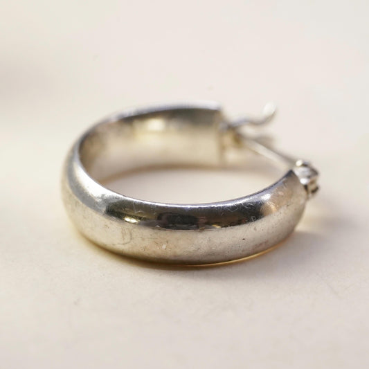 0.75", Vintage sterling silver single earring, fashion primitive hoop