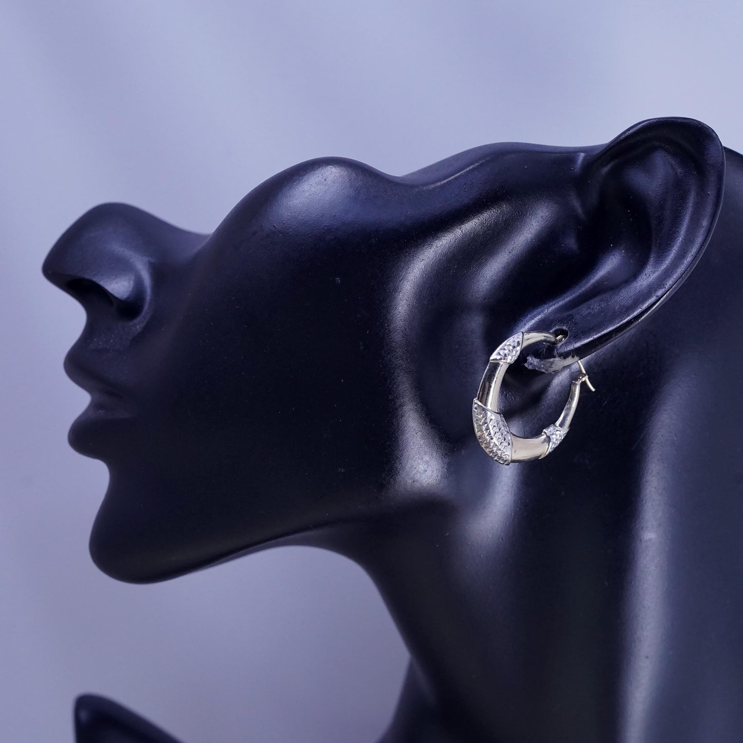 1", vintage vermeil gold over Sterling 925 silver handmade huggie hoop earrings