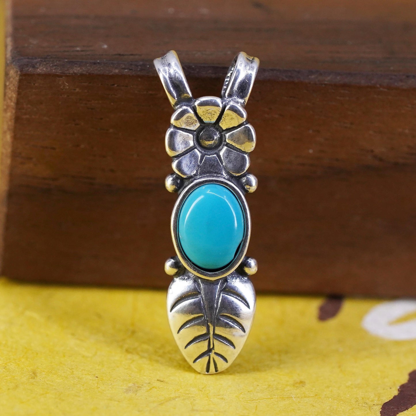Vintage Relios Carolyn pollack handmade sterling silver 925 pendant turquoise