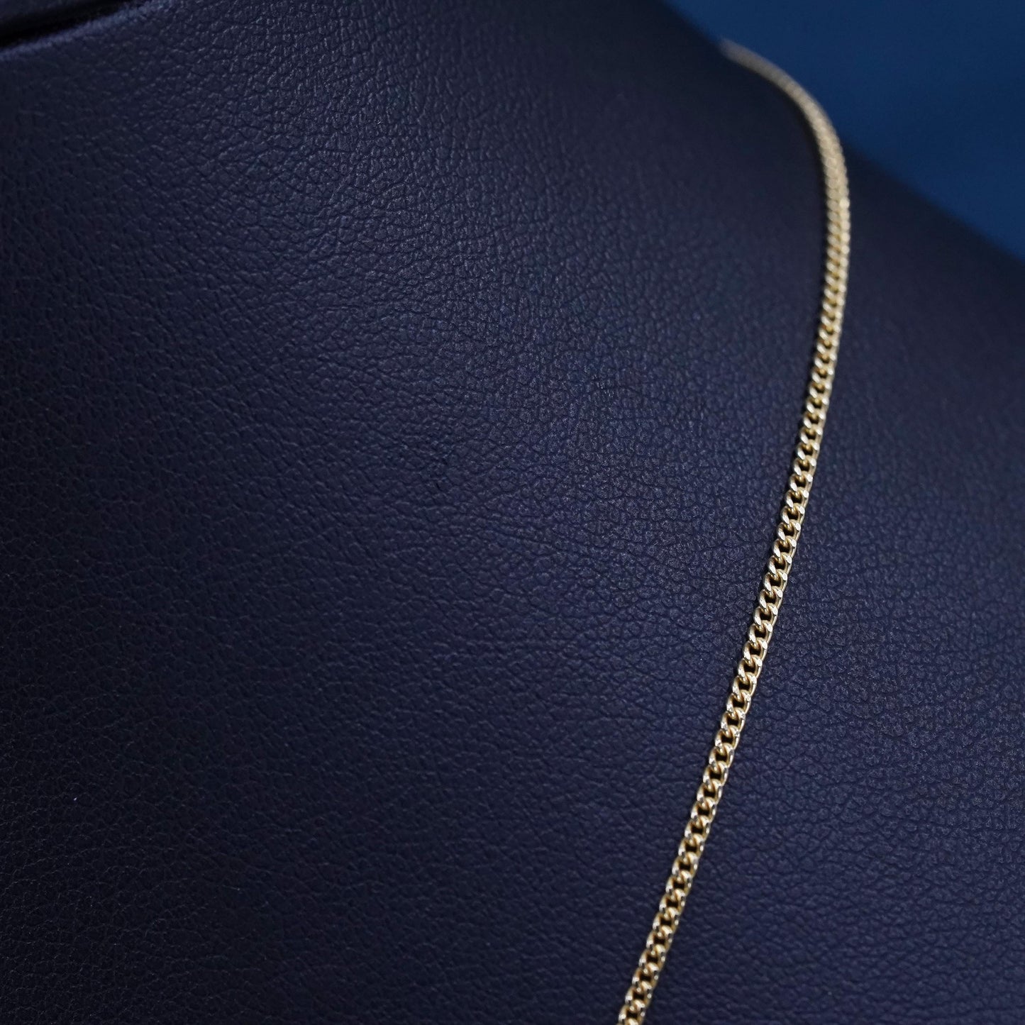 18", 2mm, Vermeil Gold over Sterling silver handmade necklace, 925 curb chain