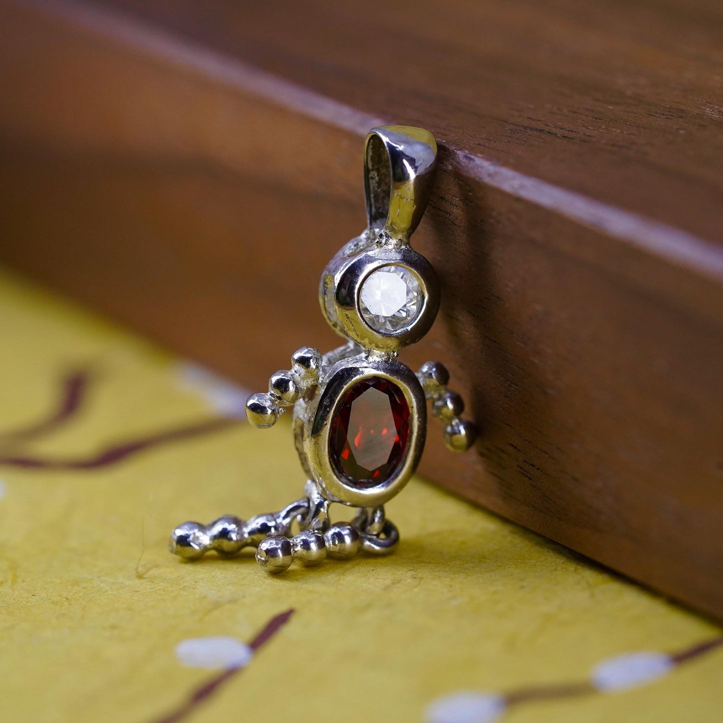Vintage Sterling silver handmade pendant, 925 ruby boy