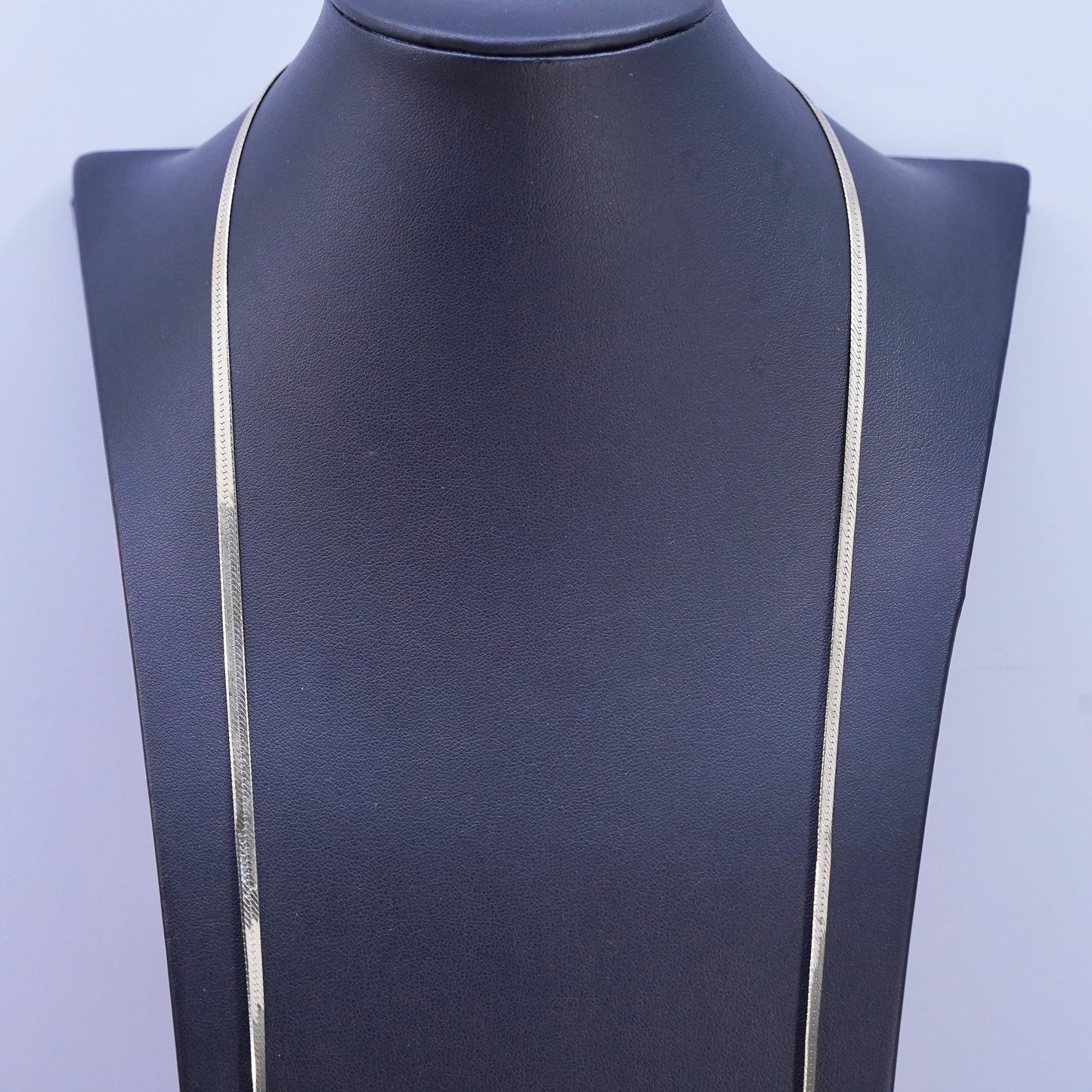 30", Italian vermeil gold over Sterling silver necklace, 925 herringbone chain