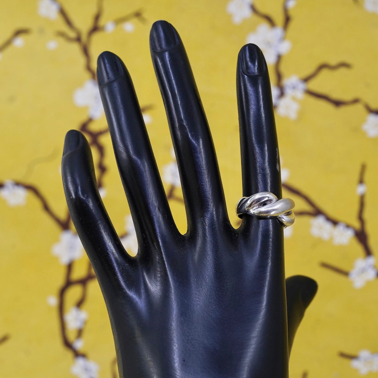 Size 7, Sterling silver handmade ring, 925 ribbed band, minimalist, modernist