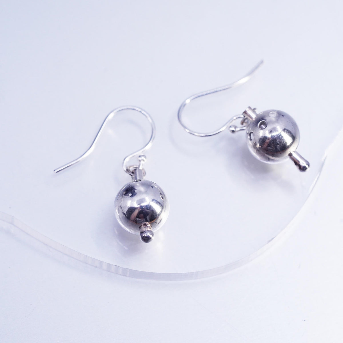 Vintage Sterling 925 silver beads earrings