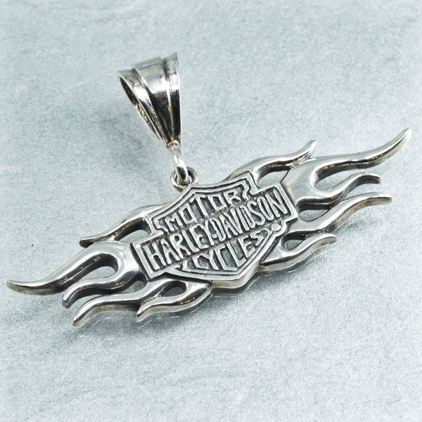 Vintage sterling 925 silver Motor Harley Davidson Cycle pendant