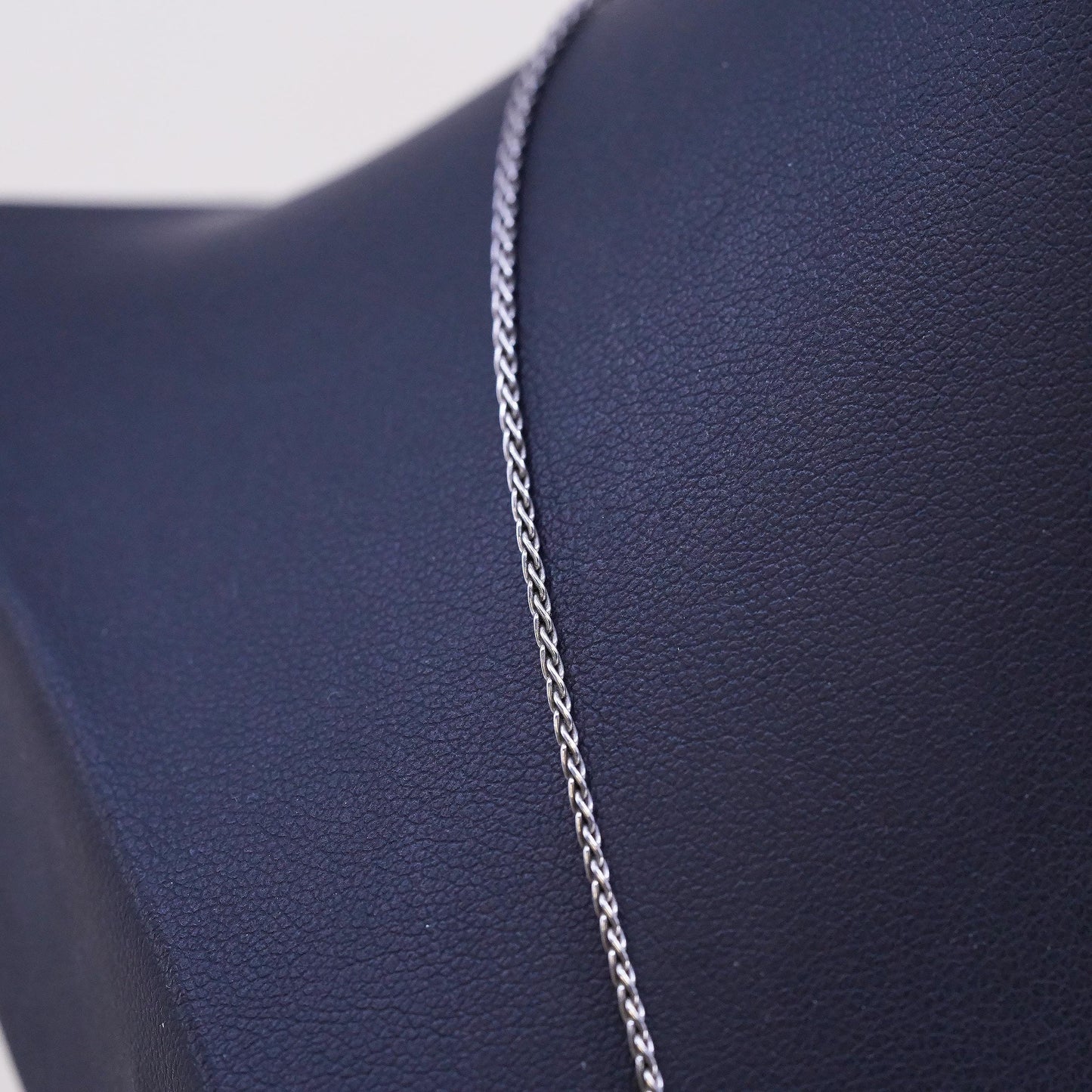 20" 1mm, vintage Italian Sterling silver necklace, 925 Wheat chain