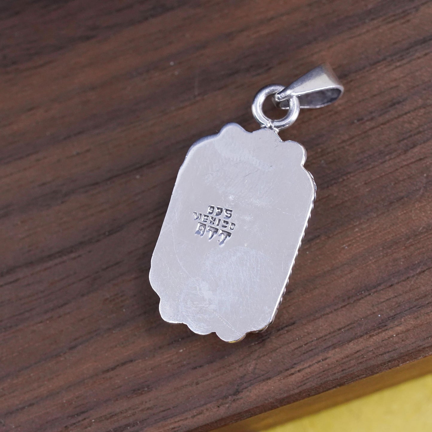 Vintage Mexican Sterling 925 silver charm pendant with denim lapis lazuli beads