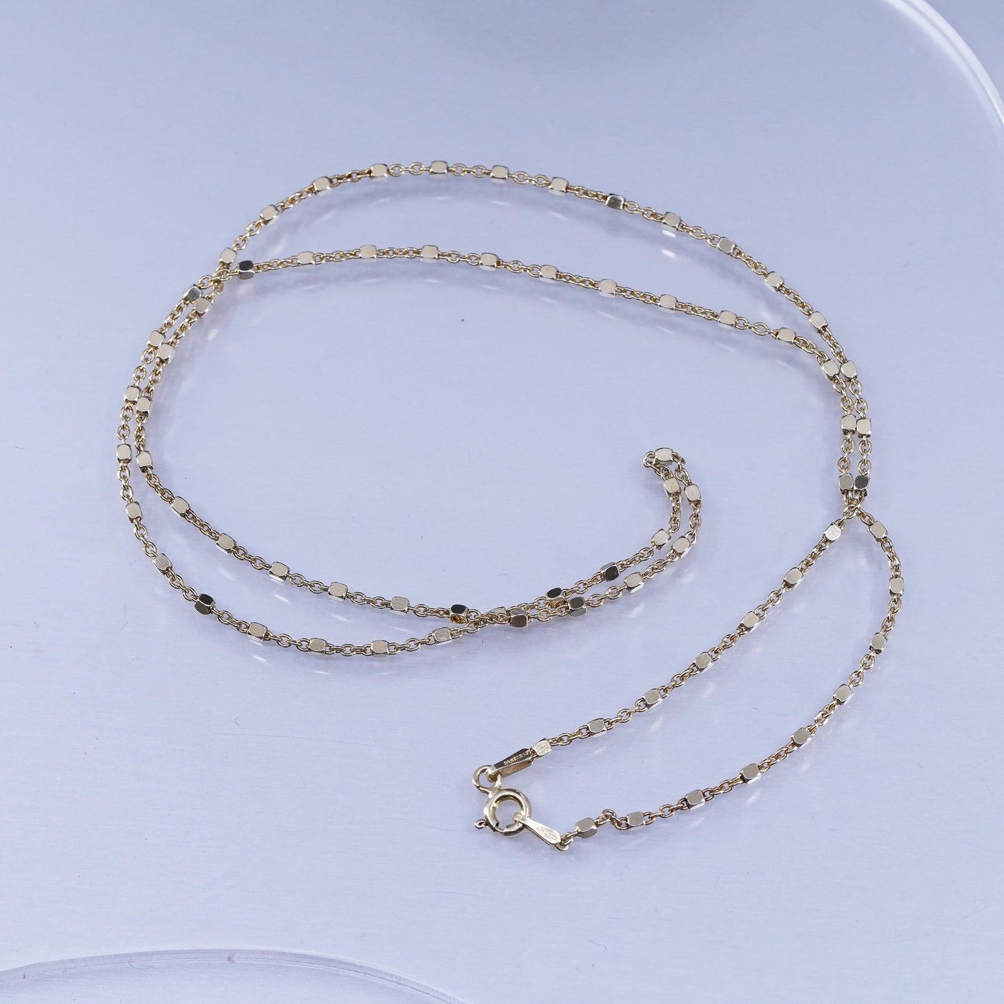 20” Italian Danecraft vermeil gold over Sterling 925 silver bead chain necklace