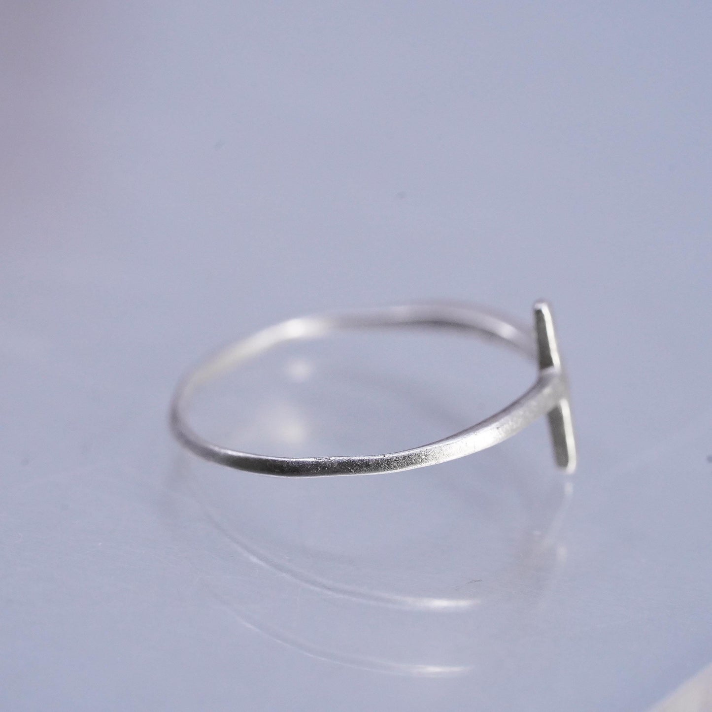 Size 9, vintage southwestern Sterling 925 silver cross ring, stackable band