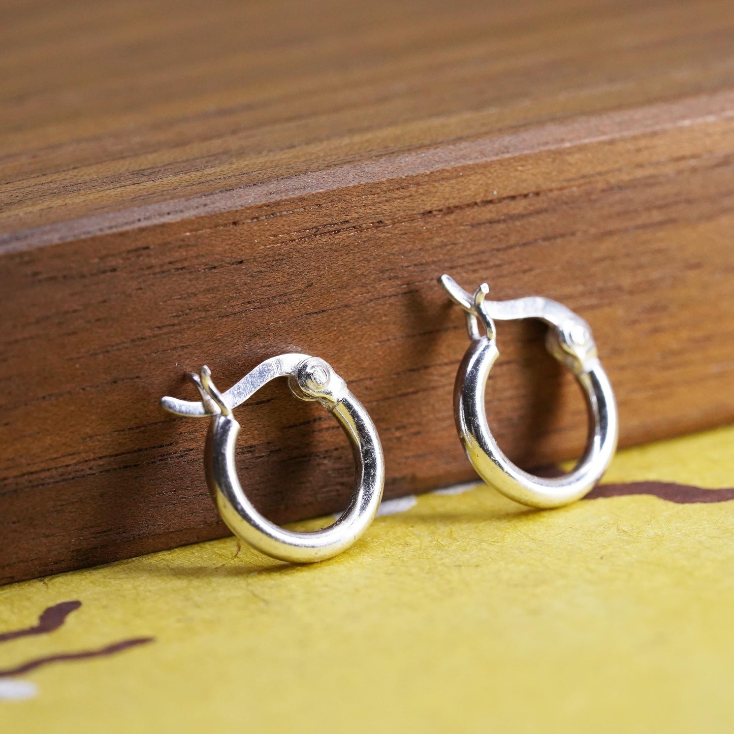 0.5”, Vintage Sterling 925 silver handmade earrings, 925 hoops