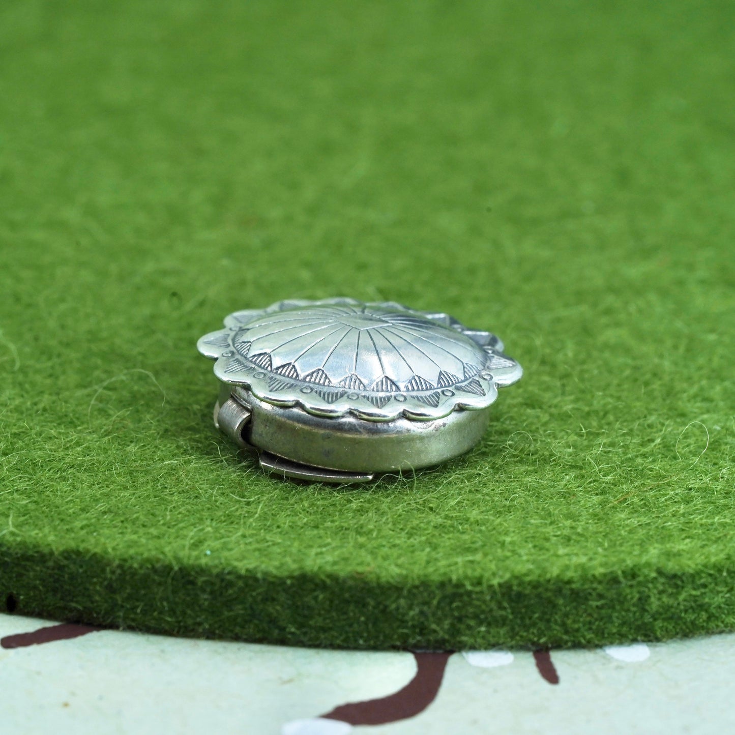 Native American handmade sterling silver 925 button cover