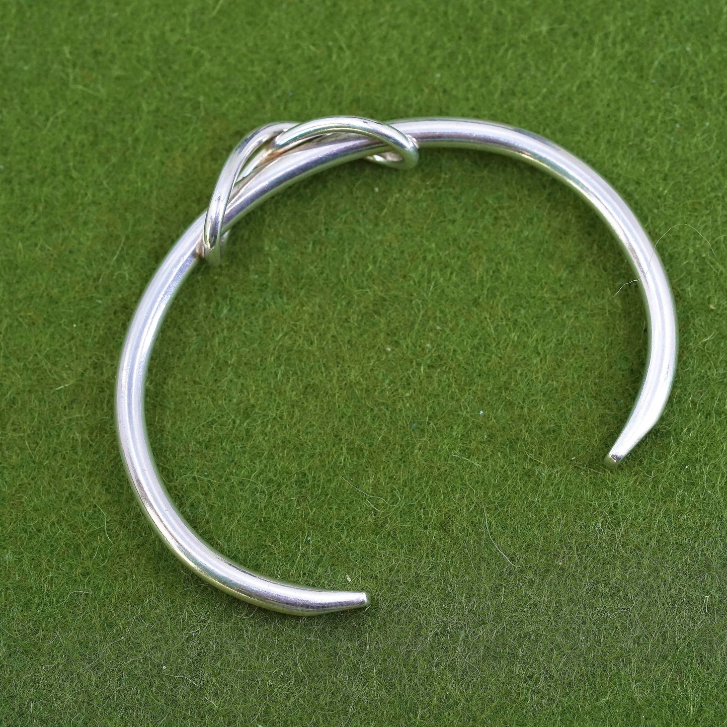 6.5”, vintage Sterling silver handmade bracelet, 925 knot cuff