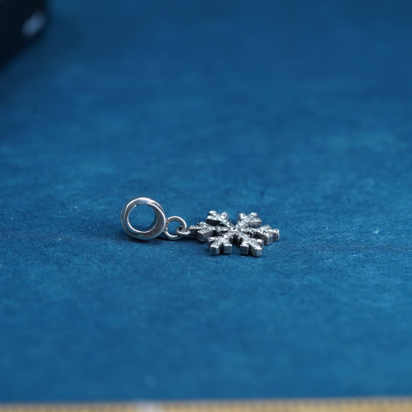 Vintage sterling silver handmade pendant, 925 snowflake charm