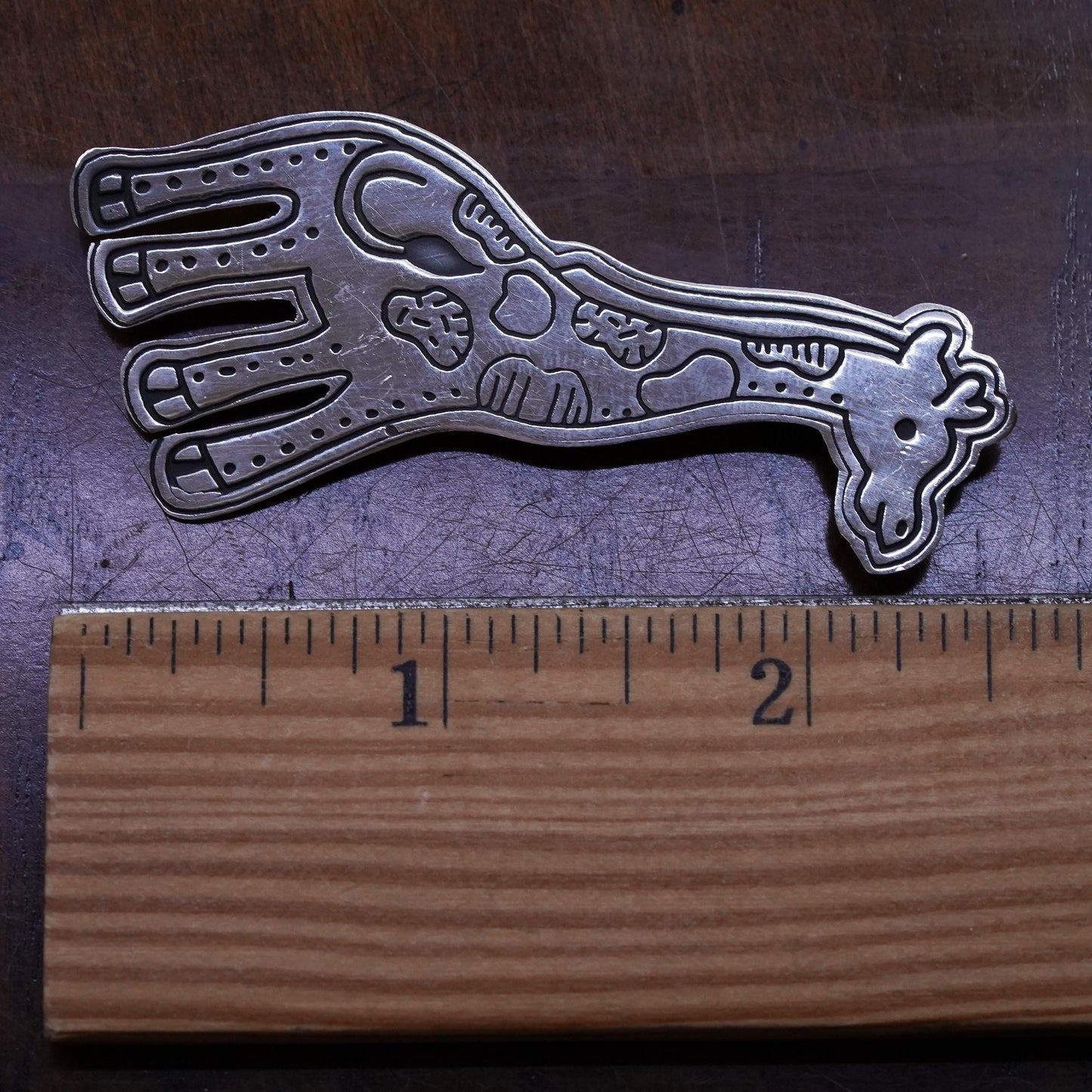 Vintage Mexican handmade sterling 925 silver giraffe brooch