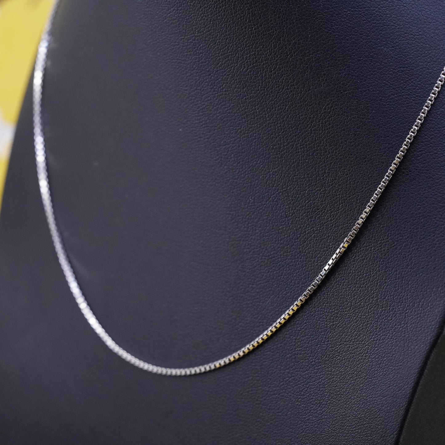 18”, 1.6mm, vintage Sterling silver box chain, Italy 925 necklace