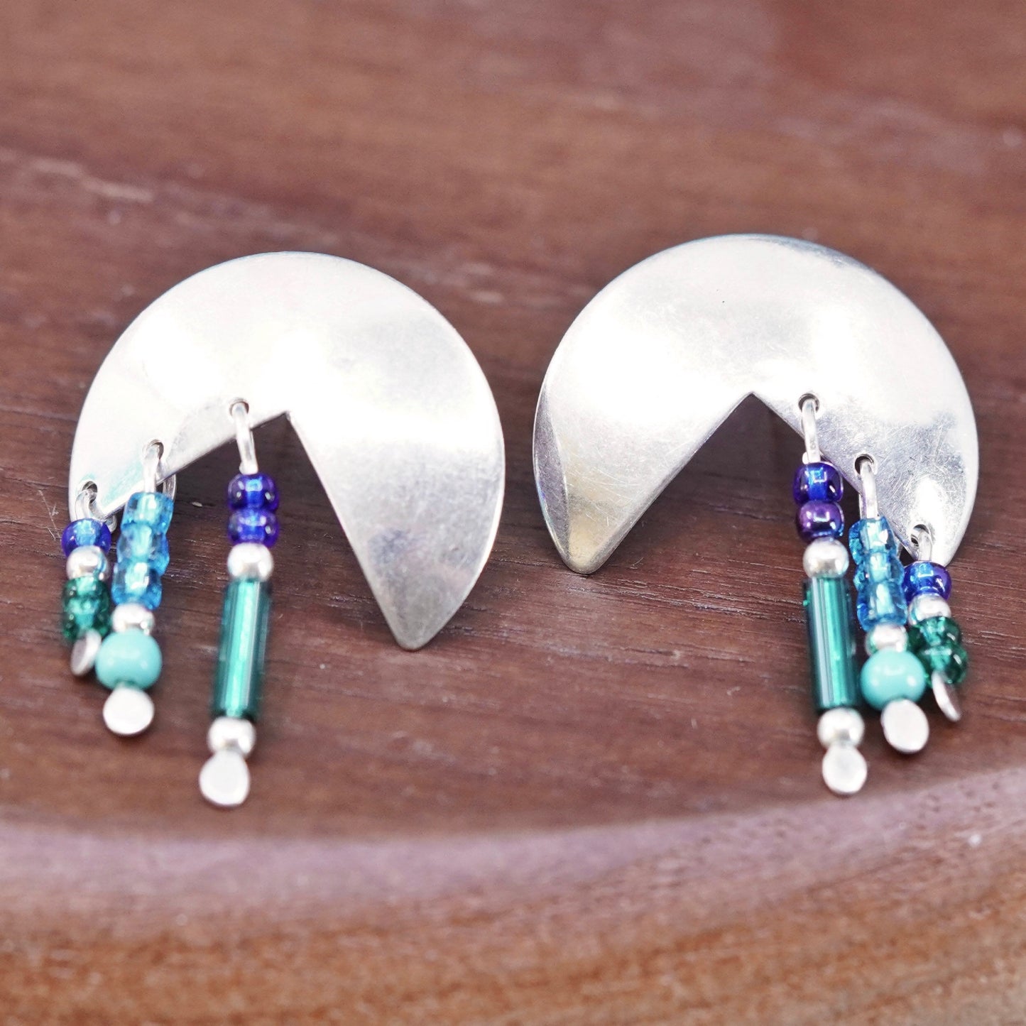 0.75”, Native American Sterling silver earrings, 925 studs with turquoise beads