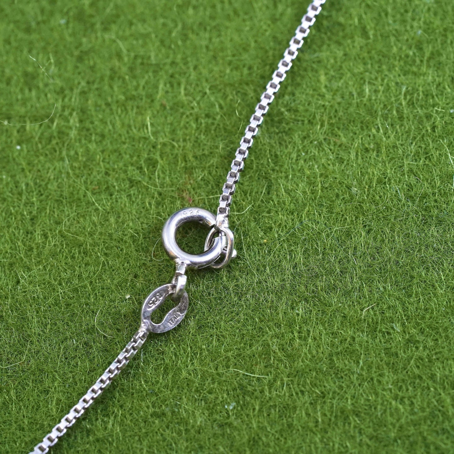 24", 1mm, Vintage Italian sterling 925 silver box chain, necklace
