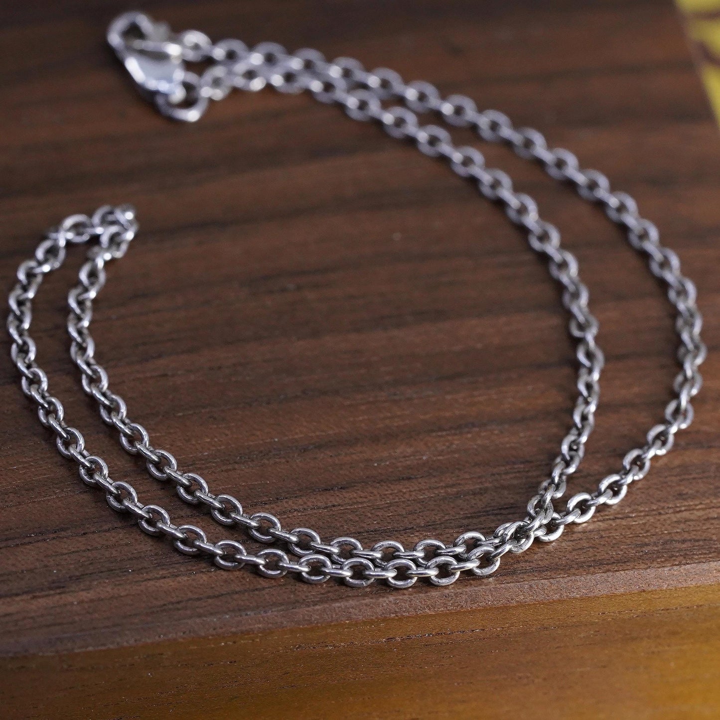 12”, Vintage sterling silver anklet, 925 circle bracelet chain